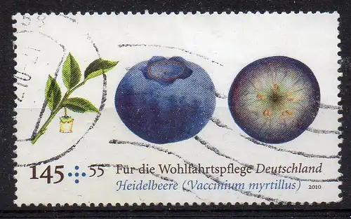 BRD, Mi-Nr. 2772 gest., Wohlfahrt 2010 - Obst - Heidelbeere