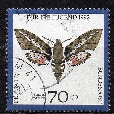 BRD, Mi-Nr. 1603 gest., Jugend 1992 - Nachtfalter