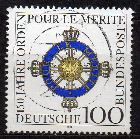 BRD, Mi-Nr. 1613 gest., 150 Jahre Orden \"Pour le mérite\"