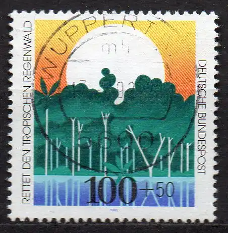 BRD, Mi-Nr. 1615 gest., Umweltschutz: Rettet den tropischen Regenwald