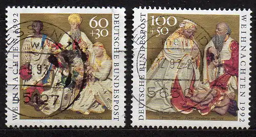 BRD, Mi-Nr. 1639 - 1640 gest., kompl., Weihnachten 1992