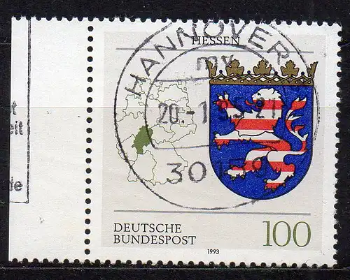 BRD, Mi-Nr. 1660 gest., Wappen der Länder - Hessen