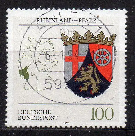 BRD, Mi-Nr. 1664 gest., Wappen der Länder - Rheinland-Pfalz