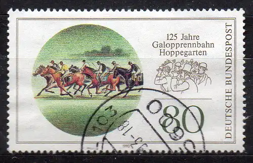 BRD, Mi-Nr. 1677 gest., 125 Jahre Galopprennbahn Hoppegarten bei Berlin