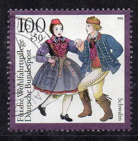 BRD, Mi-Nr. 1698 gest., Wohlfahrt 1993 - Deutsche Trachten