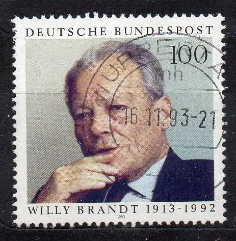 BRD, Mi-Nr. 1706 gest., 80. Geburtstag von Willy Brandt