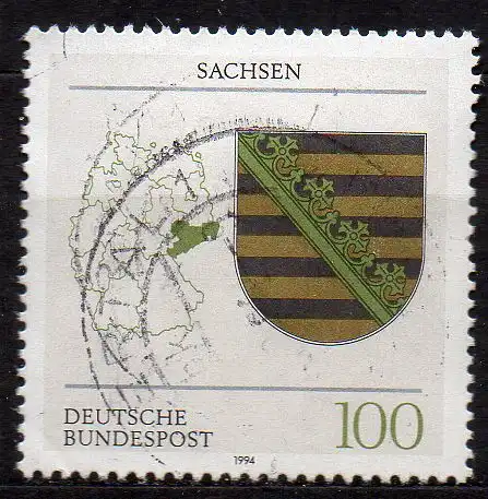 BRD, Mi-Nr. 1713 gest., Wappen der Länder - Sachsen