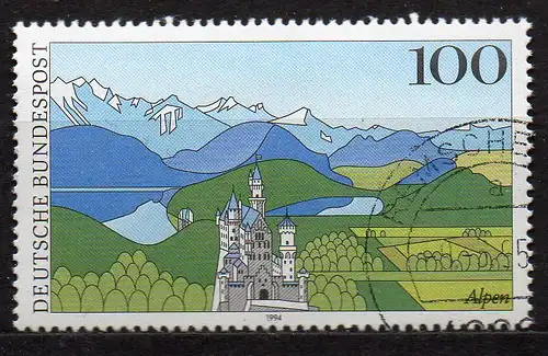 BRD, Mi-Nr. 1742 gest., Bilder aus Deutschland - Schloss Neuschwanstein