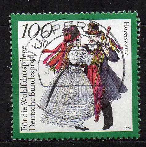BRD, Mi-Nr. 1760 gest., Wohlfahrt 1994 - Deutsche Trachten