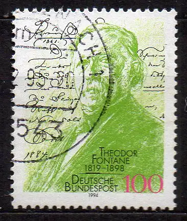 BRD, Mi-Nr. 1767 gest., Theodor Fontane