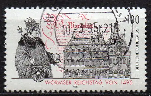 BRD, Mi-Nr. 1773 gest., 500. Jahrestag der Einberufung des Wormser Reichstags