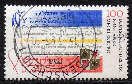 BRD, Mi-Nr. 1782 gest., 1000 Jahre Mecklenburg