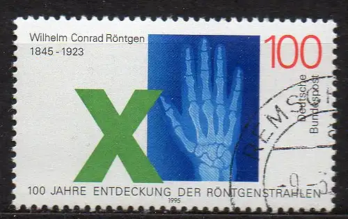 BRD, Mi-Nr. 1784 gest., Wilhelm Conrad Röntgen