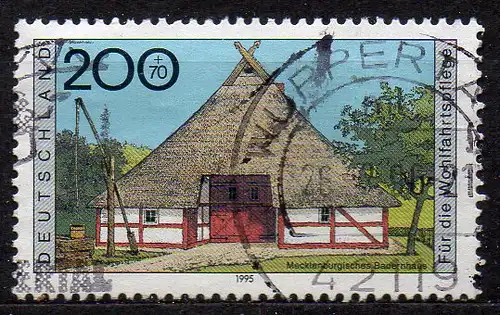 BRD, Mi-Nr. 1823 gest., Wohlfahrt 1995 - Bauernhäuser in Deutschland