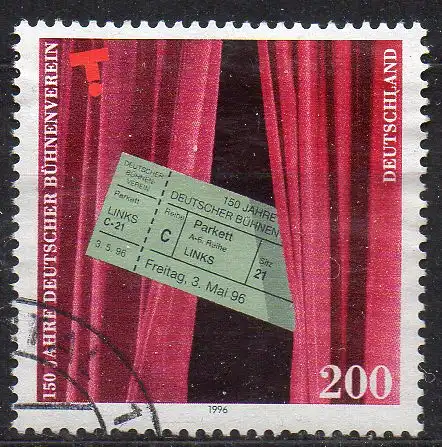 BRD, Mi-Nr. 1857 gest., 150 Jahre Deutscher Bühnenverein
