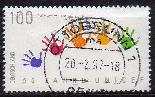 BRD, Mi-Nr. 1869 gest., 50 Jahre Kinderhilfswerk UNICEF