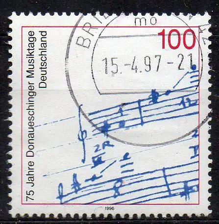 BRD, Mi-Nr. 1890 gest., 75 Jahre Donaueschinger Musiktage