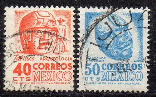 Mexiko, Mi-Nr. 1014 A II x + 1015 II x gest.,