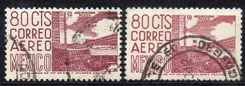 Mexiko, Mi-Nr. 1029 II C x + 1029 II C y gest.,