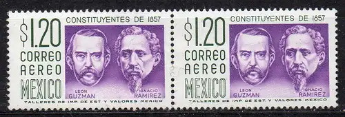 Mexiko, Mi-Nr. 1066 X z **, waagerechtes Paar