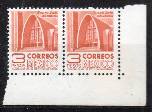 Mexiko, Mi-Nr. 1446 x **, waagerechtes Paar - Eckrand