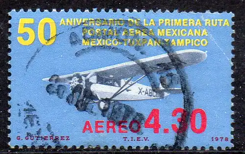 Mexiko, Mi-Nr. 1585 gest., Flugzeug