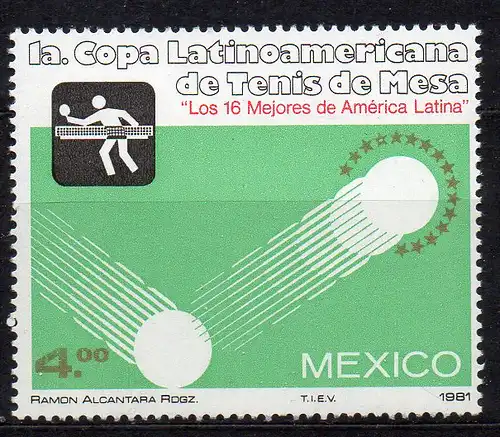 Mexiko, Mi-Nr. 1739 **, Tischtennis