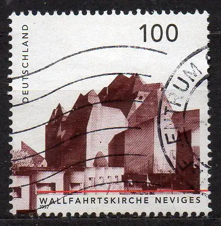 BRD, Mi-Nr. 1908 gest., aus Block 37, Deutsche Architektur - Wallfahrtskirche Neviges 