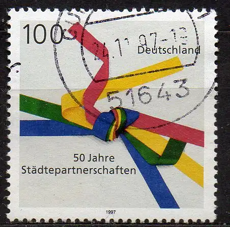 BRD, Mi-Nr. 1917 gest., 50 Jahre Städtepartnerschaften