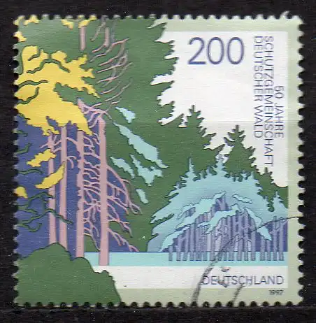 BRD, Mi-Nr. 1919 gest., aus Block 38, 50 Jahre Schutzgemeinschaft Deutscher Wald