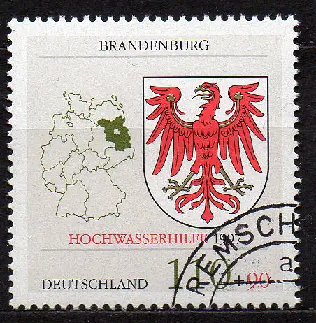 BRD, Mi-Nr. 1941 gest., Hochwasserhilfe Brandenburg