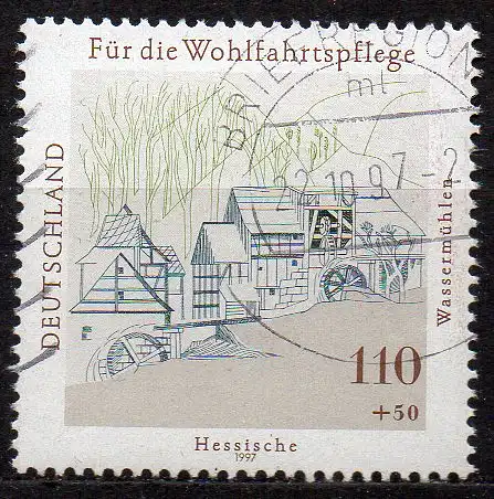 BRD, Mi-Nr. 1949 gest., Wohlfahrt 1997 - Mühlen in Deutschland
