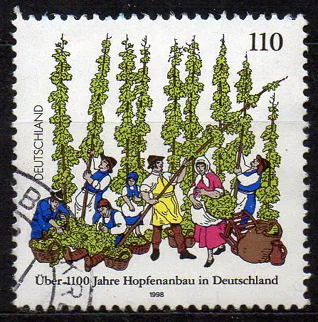 BRD, Mi-Nr. 1999 gest., 1100 Jahre Hopfenanbau in Deutschland