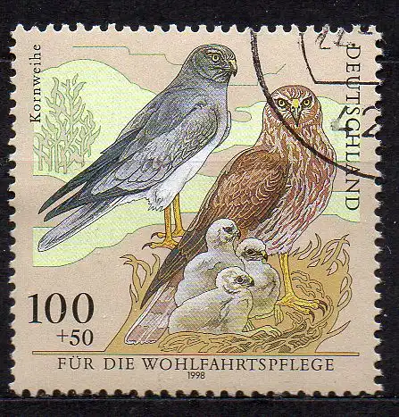BRD, Mi-Nr. 2015 gest., Wohlfahrt 1998 - Bedrohte Vogelarten