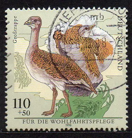 BRD, Mi-Nr. 2016 gest., Wohlfahrt 1998 - Bedrohte Vogelarten