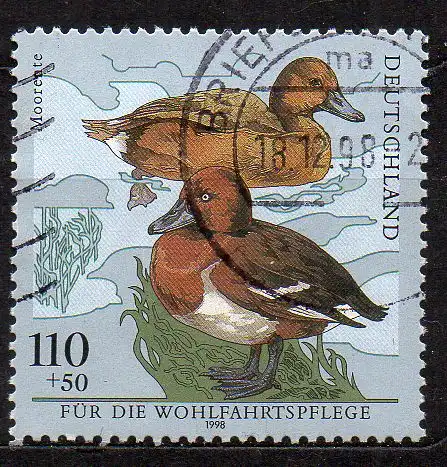 BRD, Mi-Nr. 2017 gest., Wohlfahrt 1998 - Bedrohte Vogelarten