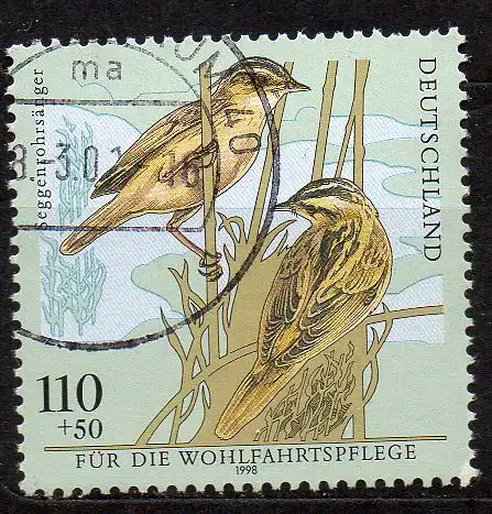BRD, Mi-Nr. 2018 gest., Wohlfahrt 1998 - Bedrohte Vogelarten