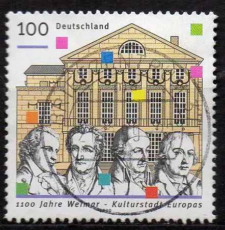 BRD, Mi-Nr. 2028 Typ I gest., 1100 Jahre Weimar - Kulturhauptstadt Europas 1999