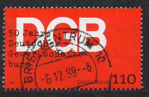 BRD, Mi-Nr. 2083 gest., 50 Jahre Deutscher Gewerkschaftsbund DGB