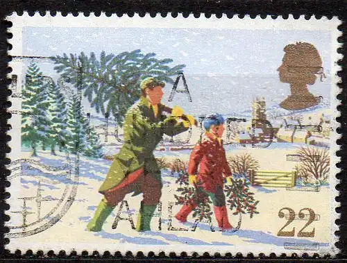 Großbritannien, Mi-Nr. 1301 gest., Weihnachten 1990