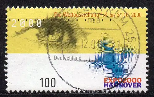 BRD, Mi-Nr. 2089 gest., Weltausstellung EXPO 2000 Hannover