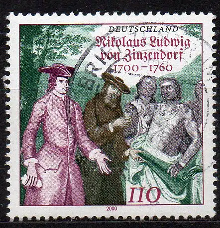 BRD, Mi-Nr. 2115 gest., Nikolaus Ludwig Graf von Zinzendorf