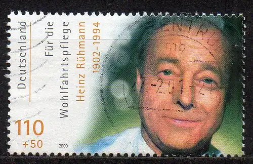 BRD, Mi-Nr. 2146 gest., Wohlfahrt 2000 - Filmschauspieler Heinz Rühmann