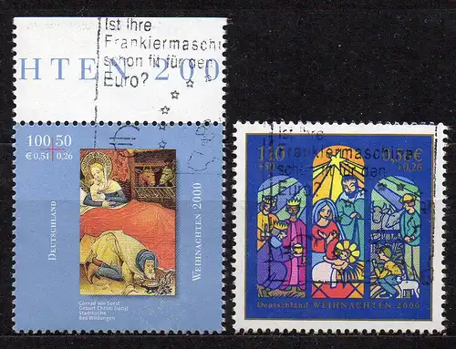 BRD, Mi-Nr. 2151 - 2152 gest., kompl., Weihnachten 2000