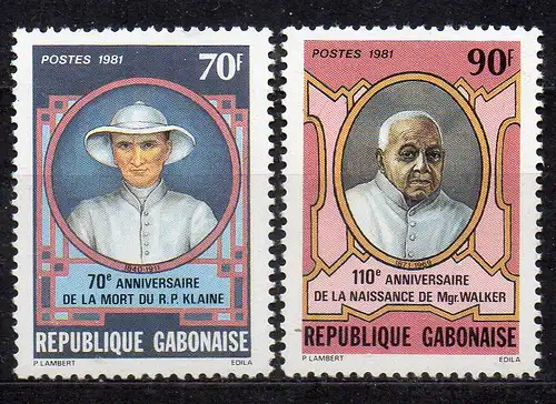 Gabun, Mi-Nr. 795 - 796 **, kompl., Missionare