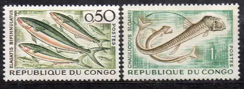 Kongo - Brazzaville, Mi-Nr. 13 + 14 **, Fische