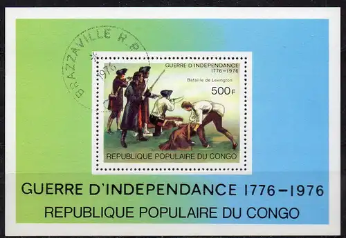 Kongo - Brazzaville, Block-Nr. 10 gest., 200 Jahre Unabhängigkeit der USA