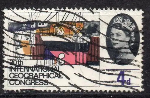 Großbritannien, Mi-Nr. 375 gest., Geographischer Kongress London - Schiffswerft in Belfast