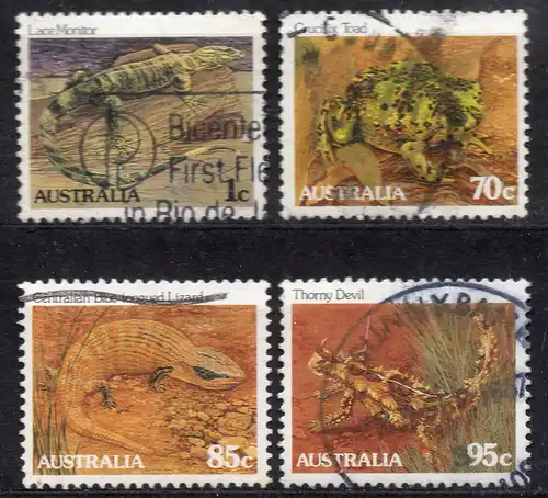 Australien, Mi-Nr. 826 - 829 gest., kompl., Reptilien