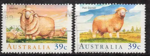 Australien, Mi-Nr. 1146 + 1147 gest., Schafe